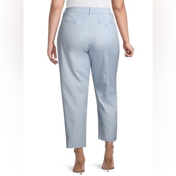 Core Life Pants Light Blue Size 14W Cropped Cotton Slash Pockets‎ New - Picture 2 of 11